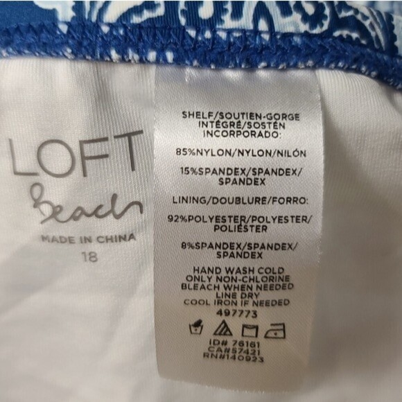 LOFT Beach Blue Halter Padded Tankini 18 - Picture 6 of 6
